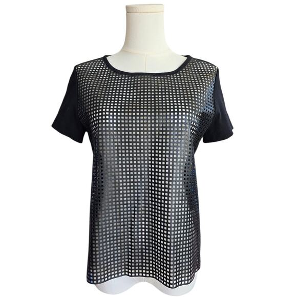 NORDSTROM TROUVE 100% Leather - Perforated Blouse - Picture 2 of 4